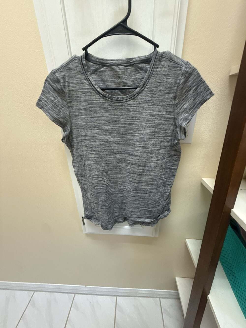 Lululemon Another Mile Short Sleeve Athletic Running Shirt in Grey Space Dye